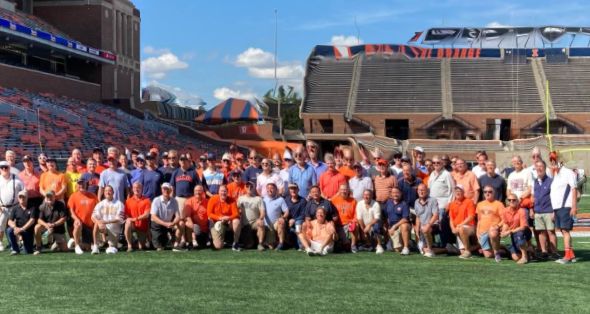 Alumni at an Illinois football game
